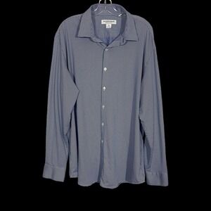 Mizzen Main Classic Long Sleeve Performance Button Shirt Mens XL Blue Gingham